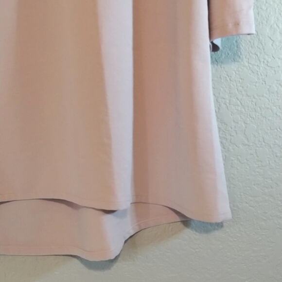J. Jill Wearever Rosewater Mix Media Tunic 3/4 Sleeve Flowy Soft Pink  Blouse S - Picture 5 of 12